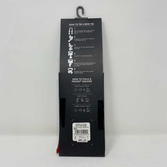 JF J. Ferrar Bow Tie & Pocket Square Combo - Picture 3 of 4